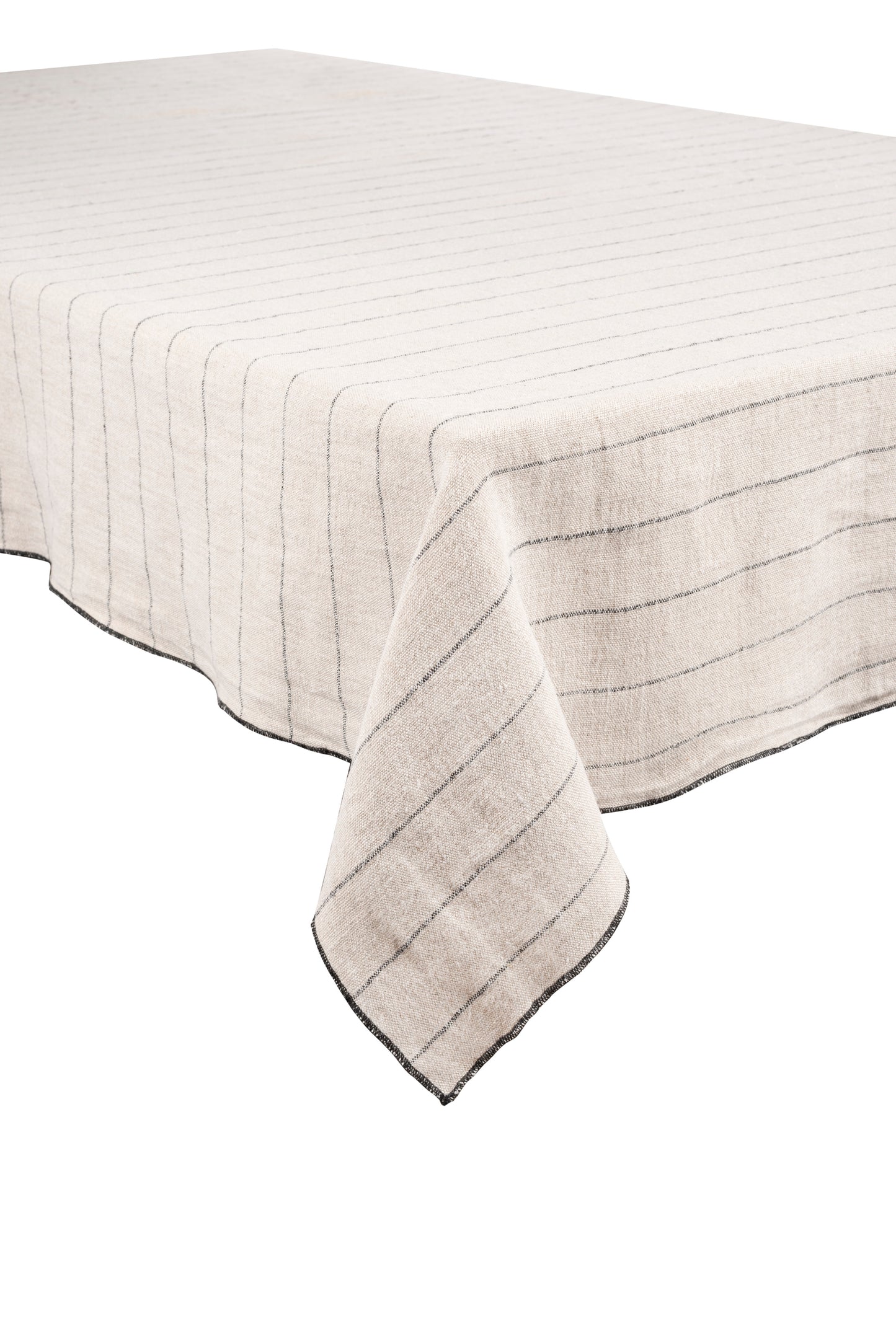 Calvi natural linen tablecloth against white background
