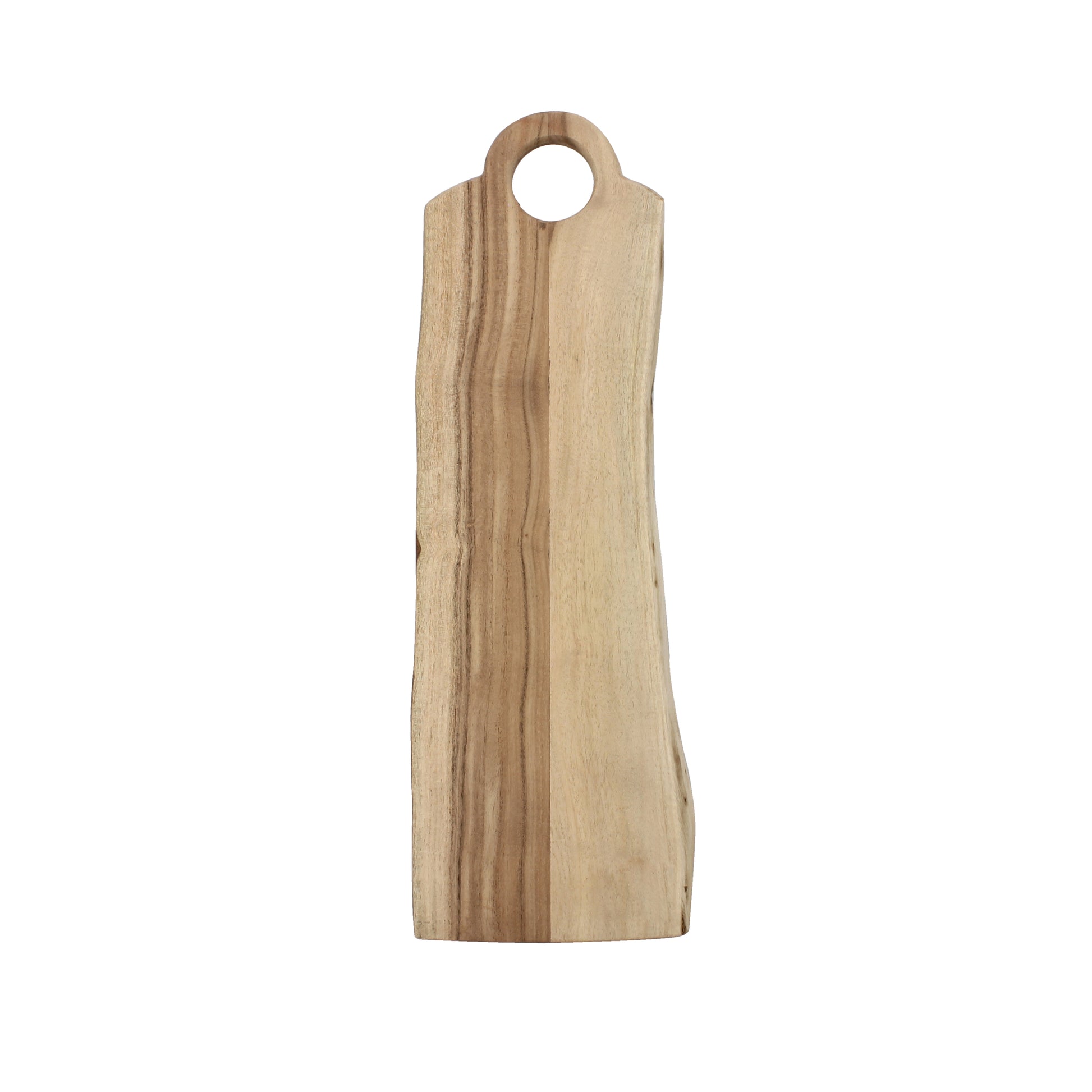 Acacia wood cheese board on white background