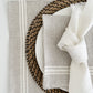 Classic French stripe linen placemat and napkin table setting