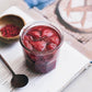 Le Parfait jam jar filled with strawberry jam